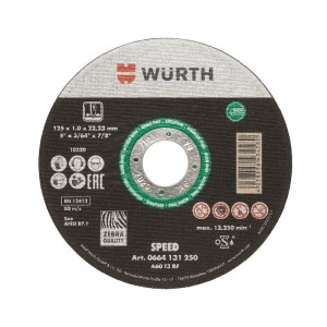 Tarcza tnąca do stali nierdzewnej INOX zebra 125x1,0x22,23 WURTH