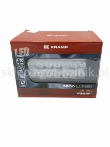 Lampa robocza LED, prostokątna, 42W 3800 lm 10/30V światło rozproszone 14 LED LA10048  Kramp