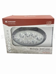 Lampa robocza LED, owalna 56W 5320lm 10/30V z wtyczką Deutsch, światło rozproszone 8 LED LA10558 Kramp
