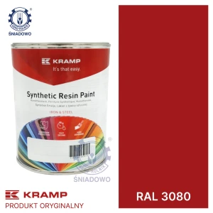 Lakier pasujący do maszyn Bruns czerwony RAL3080 1L KRAMP
